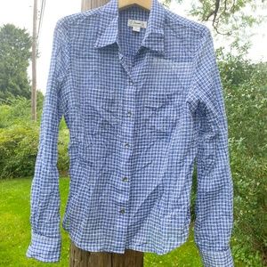 Duck & Weave Blue Plaid Sagaponack Button Down Shirt Shirt Size US M